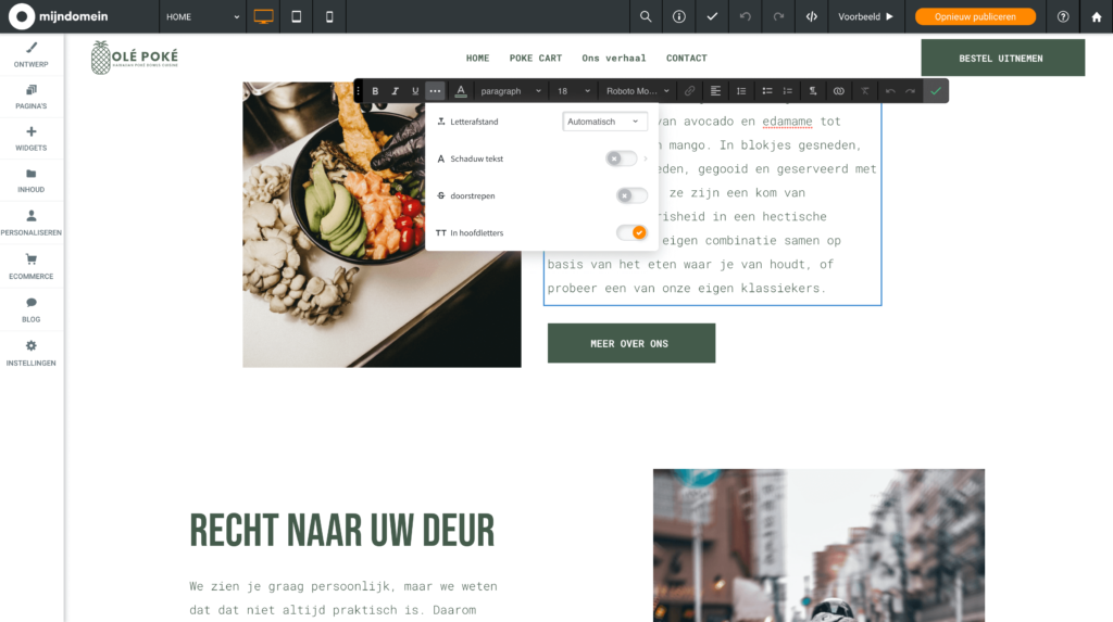 Websitemaker HOOFDLETTERS nu in de nieuwe teksteditor