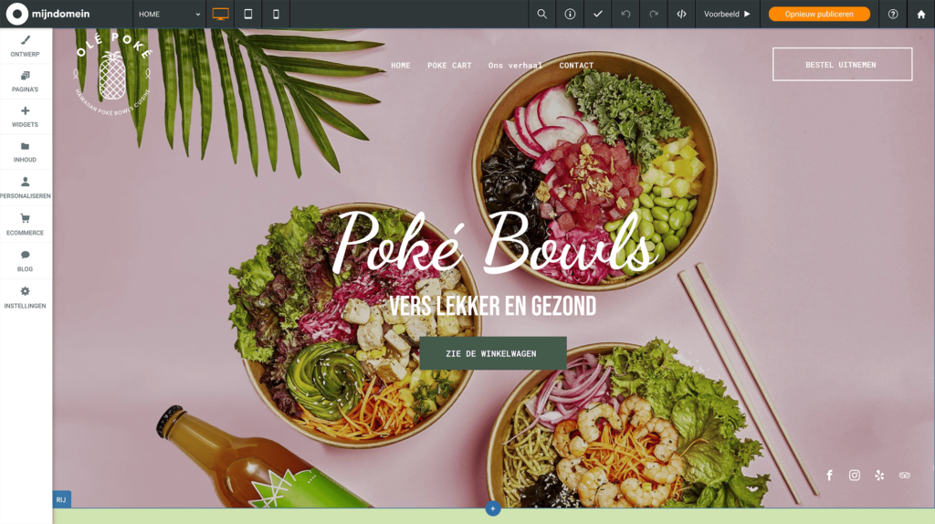 Websitemaker sjabloon poke restaurant